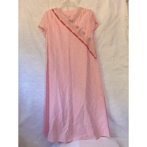 Oriental Chinese Style Cantonese Cheongsam Pink Short Sleeve Maxi